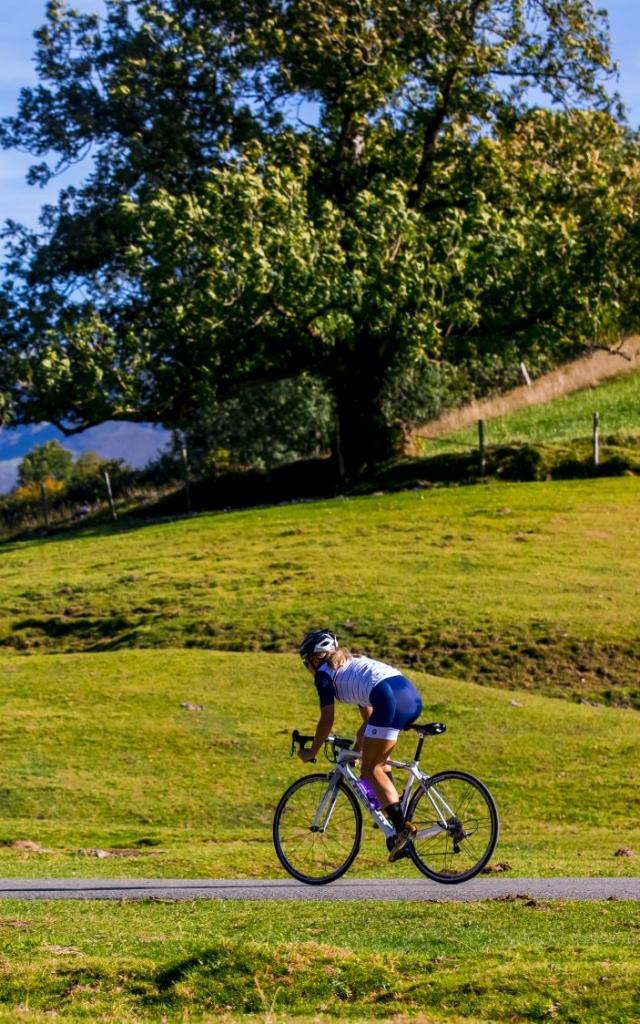 Ciclista en una carretera